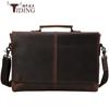 Bolsa de ombro masculina de couro Crazy Horse retrô personalizada do fabricante, pasta tipo pasta, bolsa transversal de couro genuíno para computador, bolsa masculina