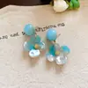 Aretes de Flor de Resina Frescos de Verano para Mujer, Aretes de Nicho Estilo Bosque Nuevo, Aretes con Diseño para Vacaciones en la Playa