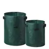 Bolsa redonda de PE para plantar patatas transpirable de color verde oscuro para plantas, jardinería, bolsa para plántulas, cubo para plantar verduras, bolsa de cultivo