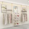 Estante de Exhibición para Tienda de Ropa, Perchero de Hierro Forjado, Perchero Colgante, Estante de Exhibición para Vestidos de Novia, Estante de Cinco Niveles para Zapatos y Bolsos