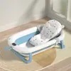 Bañera para Bebé con Sensor de Temperatura para Uso en Casa, Plegable y Adecuada para Sentarse y Acostarse, Tina de Baño Infantil Ampliada y Engrosada, Tina para Remojar Bebés