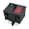 Interruptor Basculante de Reinicio de 2 Velocidades y 4 Pines Totalmente Negro con Punto de Impresión Tipo Barco Doble Kcd1 Luz Indicadora Interruptor Certificado Coreano Kc