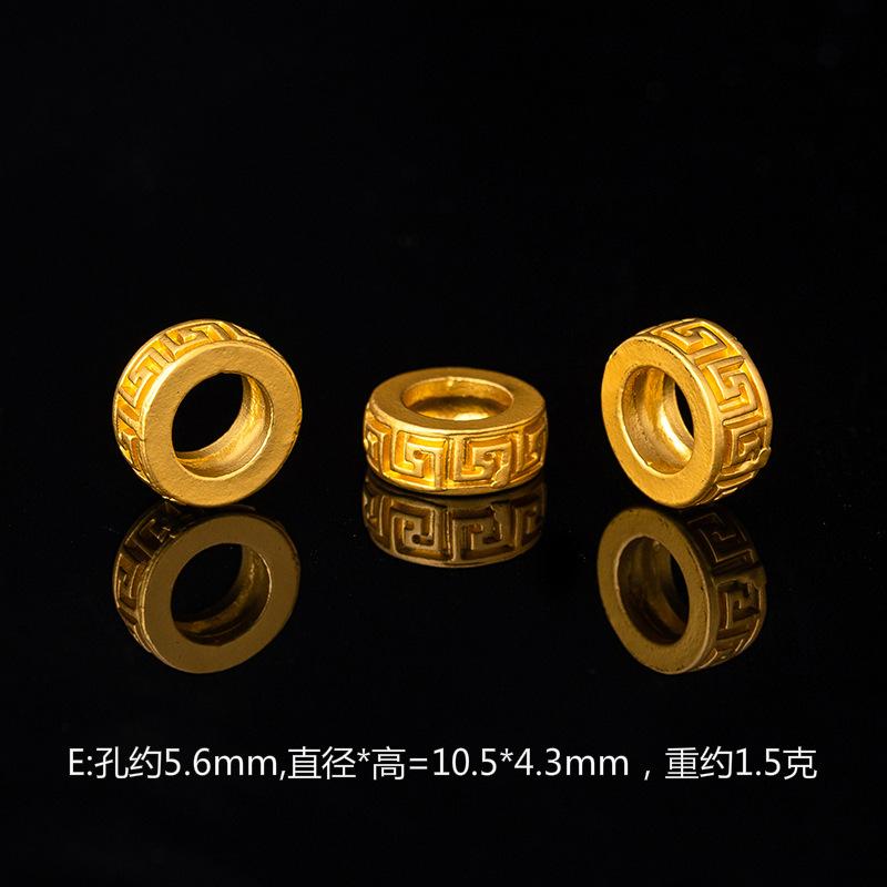 E哑光金合金六字真言隔珠桶珠