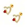 Brincos de Aço Inoxidável Amazon com Pontas de Diamante Zircônia, Brincos de Hélice, Joias de Lábio de Alta Qualidade Banhadas a Ouro 18K