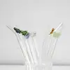 Pajitas de Vidrio Creativas Coloridas con Mariposas Alto Borosilicato Reciclables para Café Niños Jugo Pajitas de Vidrio Resistentes a Altas Temperaturas