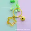 Chaveiro Colorido de Acrílico Transparente com Argola de Estrela Sino Fofo Miçanga DIY para Mochila Chaveiro