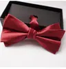 Pajarita de Satín de Color Sólido de Doble Capa para Hombre, Pajarita Borgoña para Novio de Boda, Pajarita para Fiesta de Vestido Formal