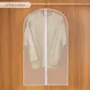 Funda Transparente a Prueba de Polvo para Ropa, Bolsa Transparente Vertical a Prueba de Polvo para Ropa, Protector de Abrigos contra Polvo, Humedad y Polvo para Armario