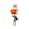 Nueva luz ambiental de patio de jardín transfronteriza, cubo de caramelo de calabaza de Halloween brillante, estaca de suelo de fantasma artesanal creativa