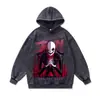 Sudadera con capucha Lavada Desgastada Estilo Europeo y Americano High Street Hip-Hop Oversize Holgada Peso Pesado 480g Chaqueta Retro Americana