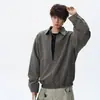Camisa a Rayas Falsa de Dos Piezas Desconstruida Americana Unisex Otoño Marca de Moda Alta Gama Suelta Casual de Manga Larga