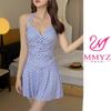 Traje de baño de una pieza estilo nuevo 2026 para mujer, que oculta el abdomen y estiliza, adecuado para vacaciones en la playa, aguas termales, chicas jóvenes y estudiantes, con diseño de lunares