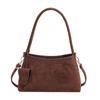 Bolso Cubo de Cuero Nobuck Retro de Gran Capacidad Bolso de Hombro Cruzado de Imitación Gamuza de Alta Gama Venta al por Mayor de Fábrica para Mujeres