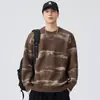 Suéter de Punto Jacquard de Cuello Redondo Nuevo Otoño/Invierno 2025 Estilo Retro Japonés Holgado Versátil Casual Marca de Moda