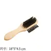 Cepillo de Madera Maciza con Cerdas de Cerdo Duras y Mango de Madera, Cabezal de Cepillo para Zapatos, Madera de Haya, Crema para Zapatos de Cuero de Caballo, Aceite para Zapatos, Gamuza