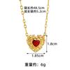 Nuevo collar de oro vietnamita marea nacional circón rojo amor cadena clavícula para mujer sensación de alta gama por mucho tiempo no se desvanece primera joyería