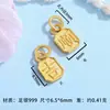 Plata Pura 999 Símbolo de Paz y Riqueza Salud Colgante Cascabel con Forma de Serpiente Chapado en Oro Pulsera Encanto Collar