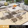 Mesa y Sillas de Exterior, Combinación de Mesa y Sillas de Comedor de Ocio para Patio, Mesa Redonda de Balcón al Aire Libre con Sombrilla, Juego de Mesa y Sillas de Té para Puesto Exterior