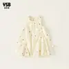 Ropa para niños Yingsibao: falda floral grande para niños, vestido sin mangas bordado, vestido fino de verano para niños, vestido para niñas