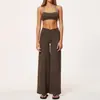 Conjunto de Yoga Europeu e Americano com Sensação de Pele Nu Moda Alta Elasticidade Respirável Esportivo Secagem Rápida Corrida Fitness Roupa de Yoga Feminina 2588