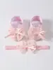Zapatos Nuevos para Bebé 0-1 Año Suela Suave Zapatos para Niños Pequeños 3-5-8-9 Niñas Encaje Zapatos de Princesa Diadema Zapatos para Bebé Recién Nacido