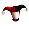 Chapéu de palhaço para festa de carnaval de Halloween de outono e inverno, chapéu de chifre de diabo bicolor vermelho e preto, chapéu casual e adereço de cabeça