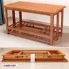 Mesa de Fuego Rectangular Plegable para Uso Doméstico, Mesa Calefactora Simple de Bambú para Invierno, Mesa Calefactora para Sala de Estar 1.2m