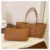 2026 Nuevo Bolso de Cesta de Col Rígida Tejida Simple de Color Sólido Hueco, Material Tejido, Portátil, Cruzado, de un Solo Hombro para Mujer