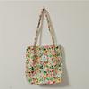 Bolso Tote Estampado para Mujer Casual Estilo Coreano Gran Capacidad Bolso Tote de Lona de Pana Bolso de Hombro de Felpa para Viaje para Mujer