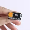 Insignia metálica creativa con forma de pila AAA, broche personalizado con temática de ansiedad, autismo, TDAH