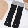 Calcetines Caídos Y2K Chica Picante JK Calcetines para Pantorrilla Mujer Otoño Invierno Tejidos de Tubo Largo Bloques de Color Botón Moldeadores de Pierna Calentadores