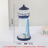 Faro de Lata Oceánico Led Intermitente Decoración Creativa para el Hogar Artesanías de Hierro Faro de Estilo Mediterráneo Decoración