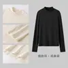 Camisa Base Feminina de Lã Merino com Gola Alta Meia-Manga, Estilo Novo, Leve, Confortável, Versátil, Modeladora, Adequada para Roupas de Exterior e de Baixo, Outono