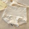 Roupa íntima 100% Algodão Feminina 7A Antibacteriana Forro 100% Algodão Cintura Média Sem Costura Cobre Bem o Quadril Calcinha Boxer Feminina Simples Cor Pura