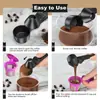 Cuchara para Café de Nuevo Producto Transfronteriza, Cuchara Deslizante Creativa para Café con Mango Extendido, Gran Capacidad, Cuchara Redonda a Prueba de Fugas para Café