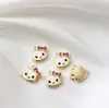 Acessórios de Gato com Pérola e Diamante em Formato de Pétala 3D para Colares DIY, Estilo Europeu e Americano