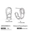 Pendientes de acero de titanio europeos y americanos Jingqiao diseño de nicho pendientes de clip de acero inoxidable joyería de lujo ligero de alta gama para mujer