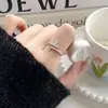 Anel de Gato Zircônia Estilo Coreano para Mulheres, Super Brilhante, Nicho, Feminino, Design de Desenho Animado, Anel Aberto Ajustável para Dedo Indicador, Acessório de Joia