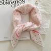 Bufanda de Seda Nueva Primavera y Verano 2025 Lunares Rosados Bufanda Fina Coreana para el Cuello Retro Más Fácil de Combinar Bufanda Pequeña Cuadrada Literaria