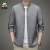 Jaqueta Cardigan Elegante de Manga Longa para Homens 2023 Primavera Nova Tendência Bonita Versátil Casual Solta Estilo Coreano Cor Sólida Top