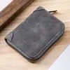 Nova carteira masculina curta estilo sanfona em couro PU, porta-cartões de grande capacidade, porta-cartões casual