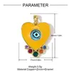 Colgante de Colgante de Collar con Ojo de Corazón de Melocotón Europeo y Americano DIY de Cobre con Circonita para Mujer Chapado en Oro Real de 18 Quilates Accesorios de Joyería de Botas de Mariposa