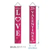 Amazon Transfronterizo Día de San Valentín Pareja Feliz Corazón Decoración Arreglo Porche Puerta Decoración Pancarta Tela de Fondo