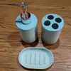 Banheiro de luxo leve 4 peças conjunto de artigos de higiene pessoal para banheiro suprimentos para banheiro copo para enxaguante bucal decoração de lavatório de banheiro