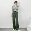 Pantalones cortos de cintura media de lana peinada y seda morera, de pierna ancha, holgados, ajustados y de estilo informal para mujer (2023)