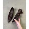 Zapatos de Salón Bajos con Punta Aguda y Tacón Grueso Estilo Retro Coreano para Mujer 2026 Temperamento de Moda Nuevo Estilo Hebilla Única Mary Jane Tacones Altos