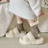 Calcetines de Lana con Hilo de Punto de Color Combinado para Otoño e Invierno, Estilo Japonés para Mujer, Estilo Ins de Corea del Sur, Calcetines de Longitud Media con Temperamento Cálido