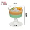 Taza Trapezoidal de Plástico para Mousse con Tapa Transfronteriza Taza Alta para Postre Taza para Mousse y Pudín Vasito Transparente para Helado