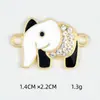 Joias de Liga Acessórios diy Elefante Pingente de Óleo Pontilhado com Diamante Colocado Colar Pulseira Pingente Pingente Duplo Pendurado Atacado Transfronteiriço