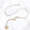 Collar de Perlas Planas Imitación Barroca con Hebilla Ot Estilo Bohemio Transfronterizo Europeo y Americano Collar con Colgante de Girasol para Mujer
